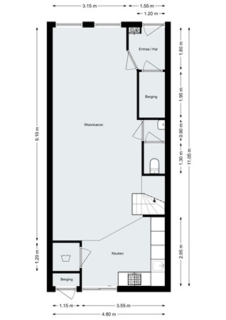 Floorplan - Moeregrebstraat 23, 4611 JA Bergen op Zoom
